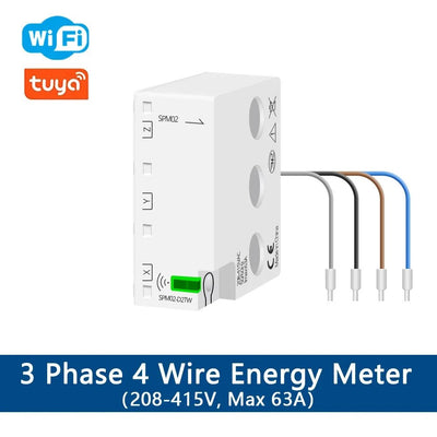 3-Phase WiFi Smart Power Meter – 63A Energy Monitor