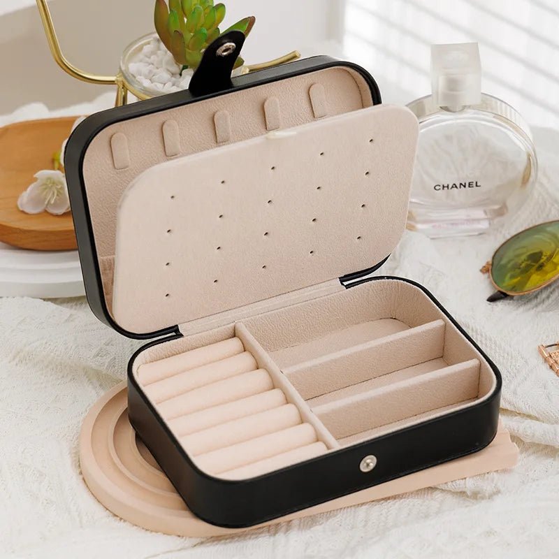 1 Pcs Portable Jewelry Storage Box Pink Home Travel Earrings Necklace Ring Jewelry Box Leather Woman Jewelry Display Box Gift