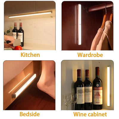 Type-C Rechargeable Motion Sensor LED Night Light – Wireless Cabinet, Staircase & Kitchen Lamp