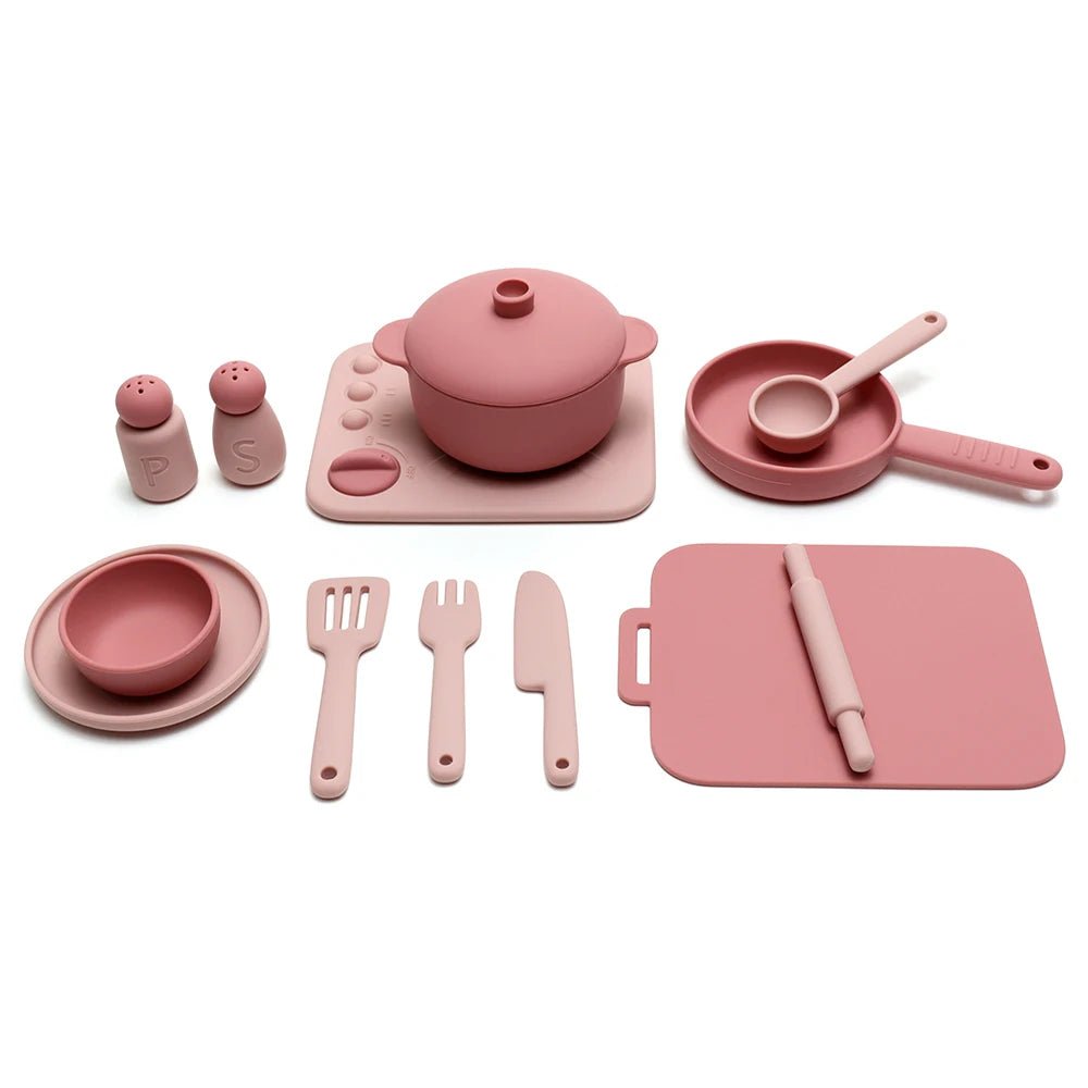 13PCS Silicone Kitchen Play Set – Pretend Cooking Toy for Kids