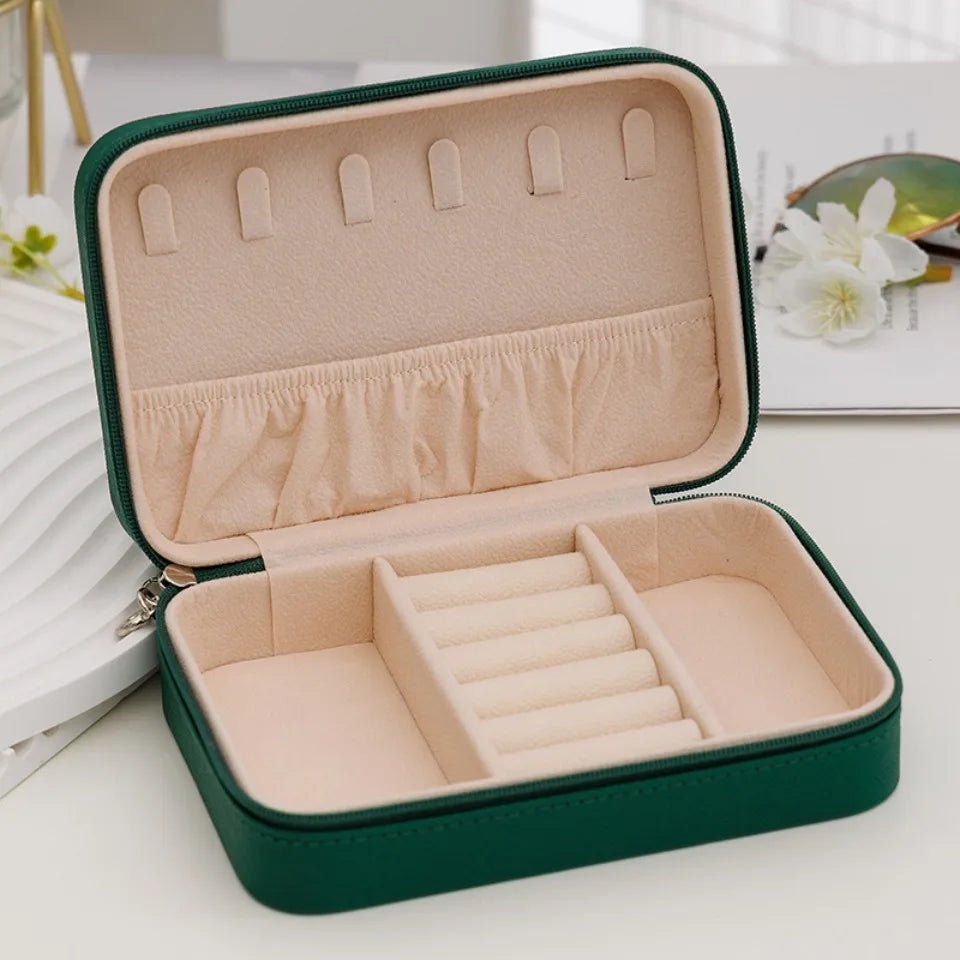 1 Pcs Portable Jewelry Storage Box Pink Home Travel Earrings Necklace Ring Jewelry Box Leather Woman Jewelry Display Box Gift