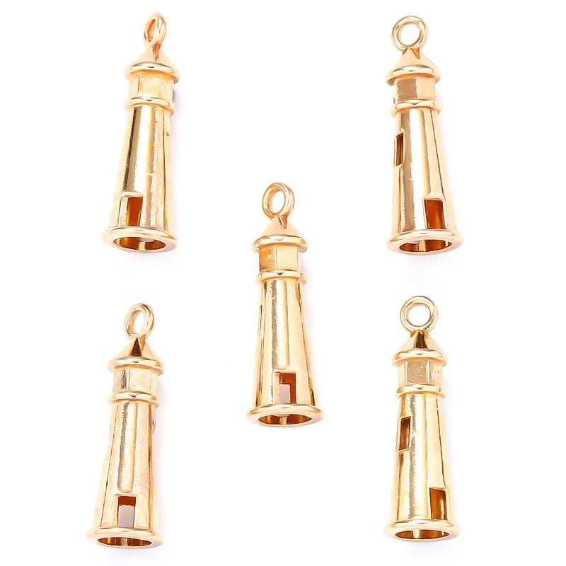 10pcs 5 Colors Lighthouse Charms – Keychain & Pendant DIY Jewelry 8x25mm