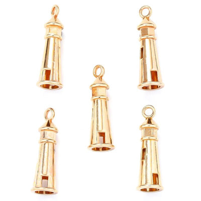 10pcs 5 Colors Lighthouse Charms – Keychain & Pendant DIY Jewelry 8x25mm