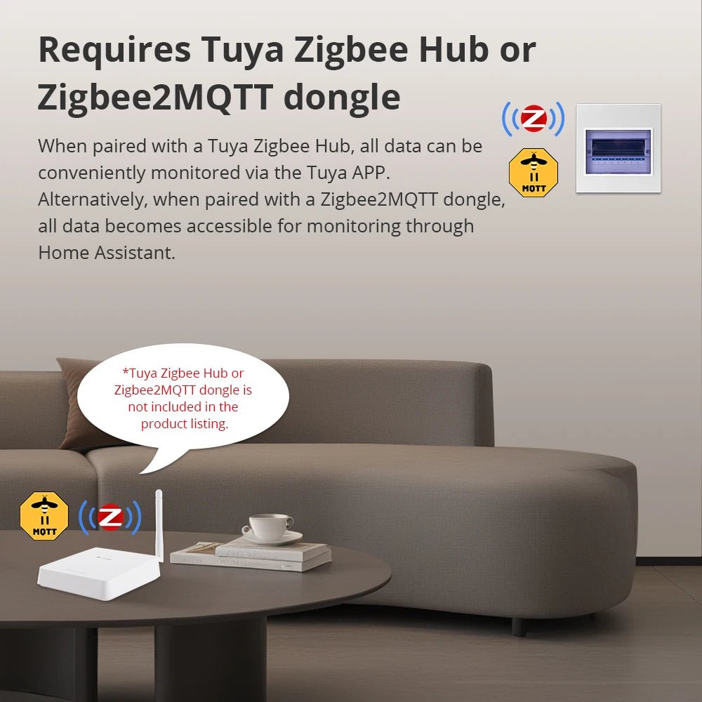 Zemismart Zigbee Smart Energy Meter – 2-Phase 120A Power Monitor