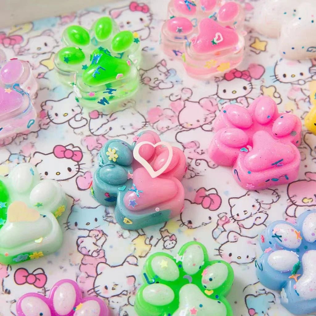 10PCS Mini Cat Claw Plush Toys – Fun Stress Relief Party Favors