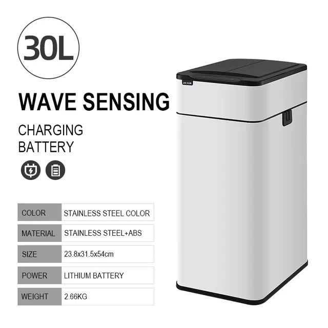 Smart Sensor Trash Can – Stainless Steel Automatic Bin 30–60L