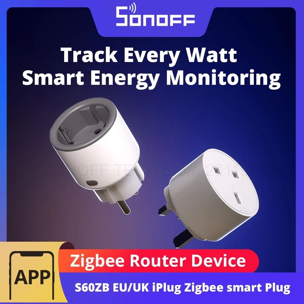ONOFF S60ZB Zigbee Smart Plug – EU/UK with Energy Monitoring