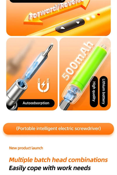 Rechargeable Type-C Electric Screwdriver Kit – Precision Cordless Power Tools for Cellphone & Computer Repairs