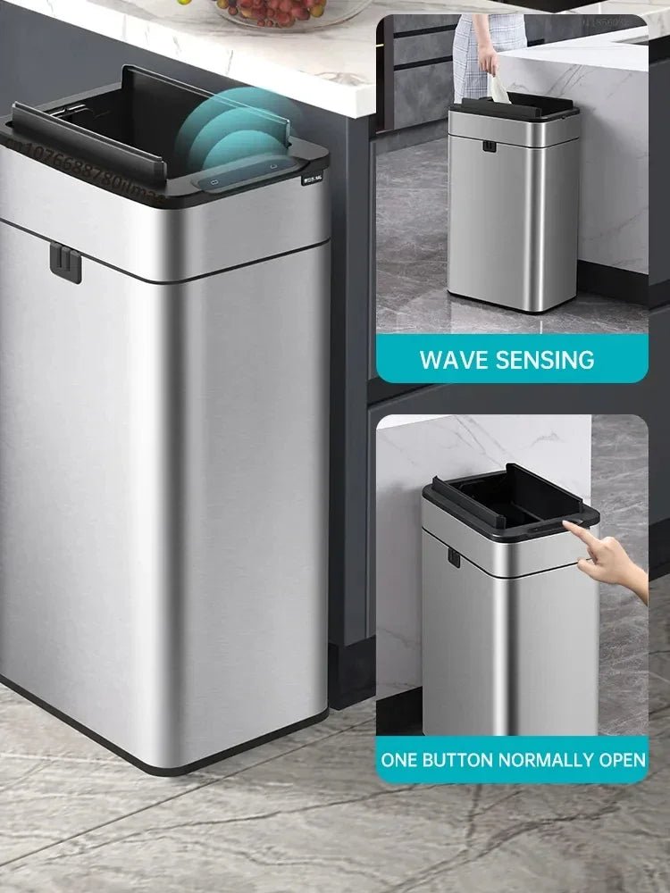 Smart Sensor Trash Can – Stainless Steel Automatic Bin 30–60L