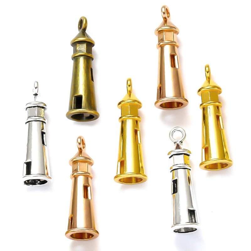 10pcs 5 Colors Lighthouse Charms – Keychain & Pendant DIY Jewelry 8x25mm