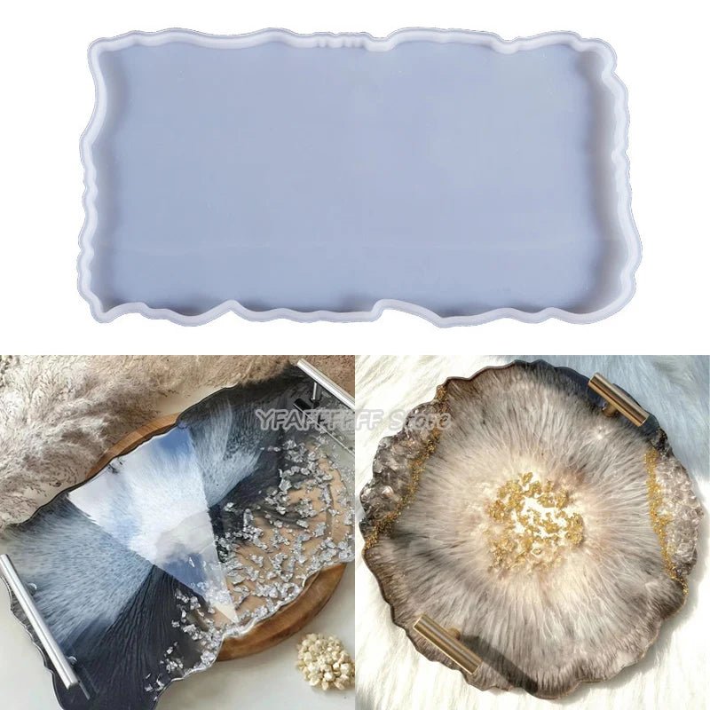 1/2pcs Large Rectangle Silicone Mold – DIY Epoxy Resin Tray for Fruit, Tea, Home Decor
