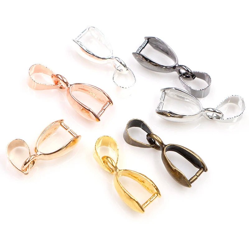 50pcs/lot 5x14mm 6x17mm 8x20mm 7 Colors Pendants Clasps Clips Bails Connectors Charm Beads Necklace Jewelry Making Findings