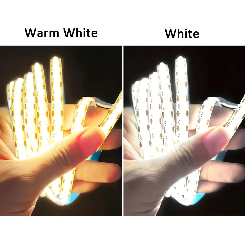 COB Motion Sensor LED Strip Light – 320 LEDs/m Battery Powered Lighting for Stairs, Bedroom & Closet