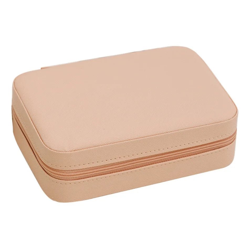 1 Pcs Portable Jewelry Storage Box Pink Home Travel Earrings Necklace Ring Jewelry Box Leather Woman Jewelry Display Box Gift