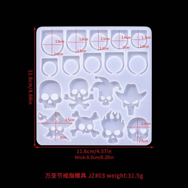 Christmas Tree, Skull, Butterfly & Flower Ring Silicone Mold – DIY Jewelry & Handmade Crafts