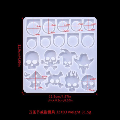 Christmas Tree, Skull, Butterfly & Flower Ring Silicone Mold – DIY Jewelry & Handmade Crafts