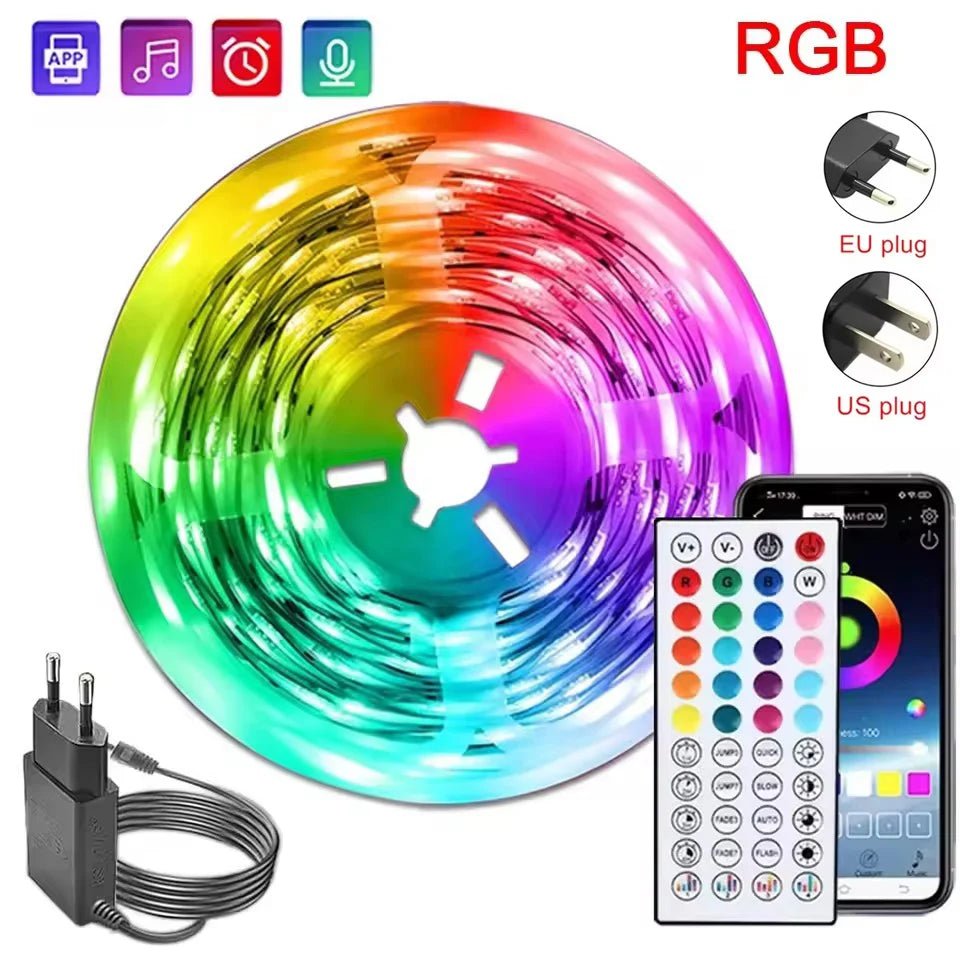 Smart LED Strip Lights 5m-40m Music Sync 24V RGB Led Light with App and Remote Control Christmas Party Room Decoration Lighting