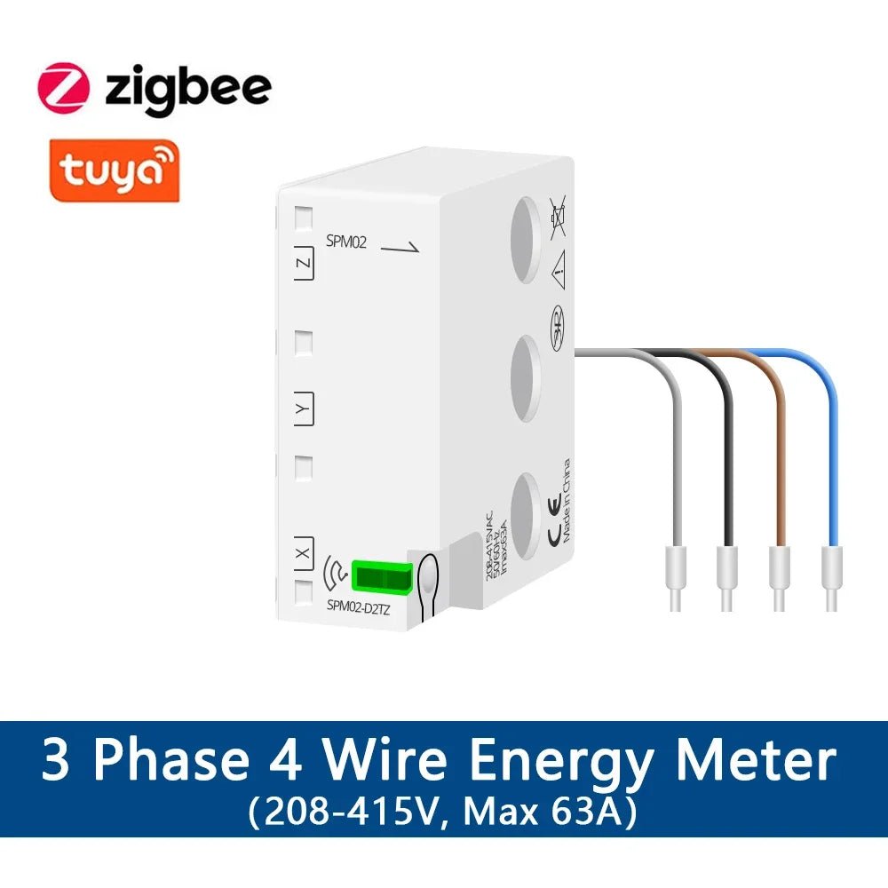 3-Phase WiFi Smart Power Meter – 63A Energy Monitor