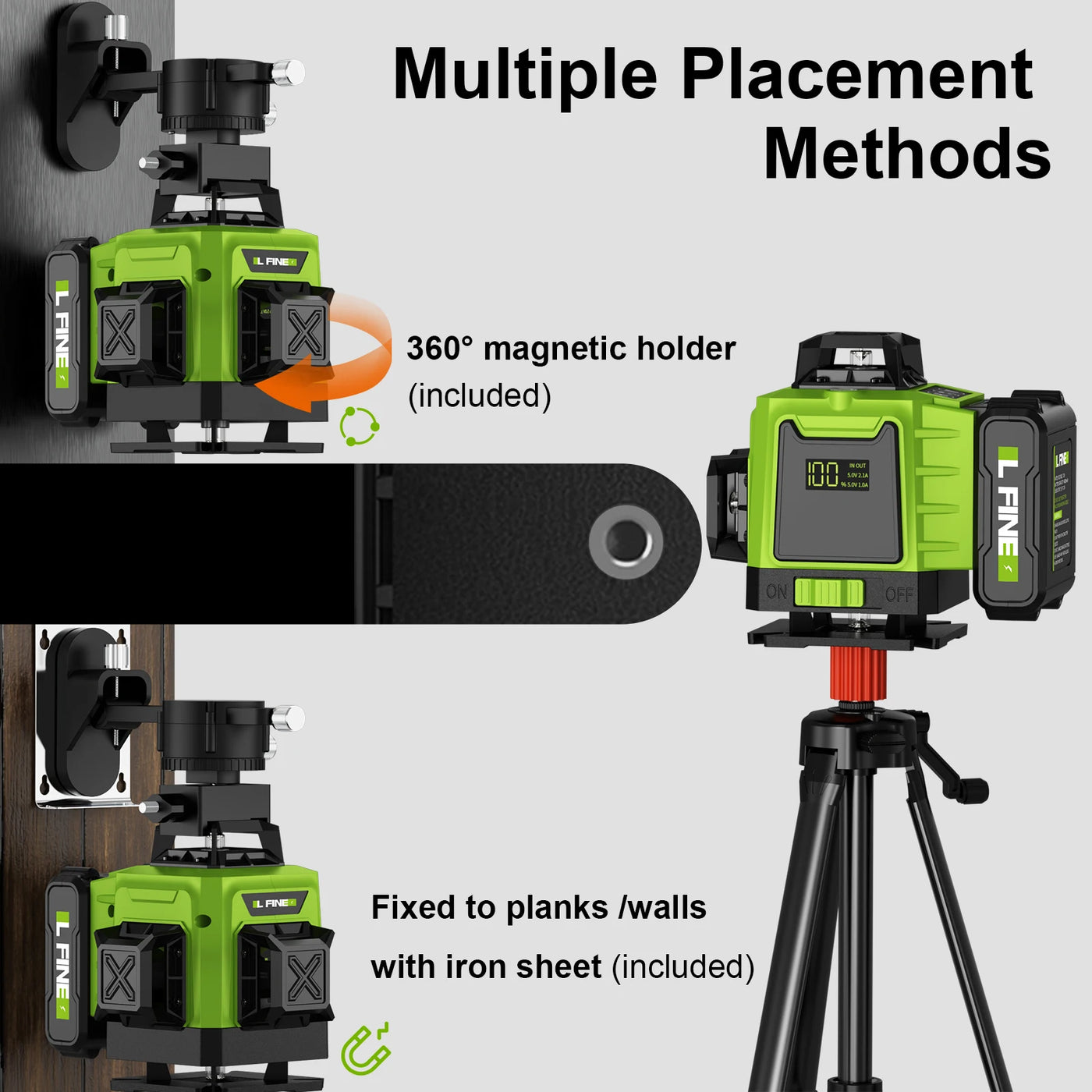 Lfine2/4D16 Lines 360°Self-leveling Laser Levels Optional tripod  And Vertical Professional Laser Level Tool