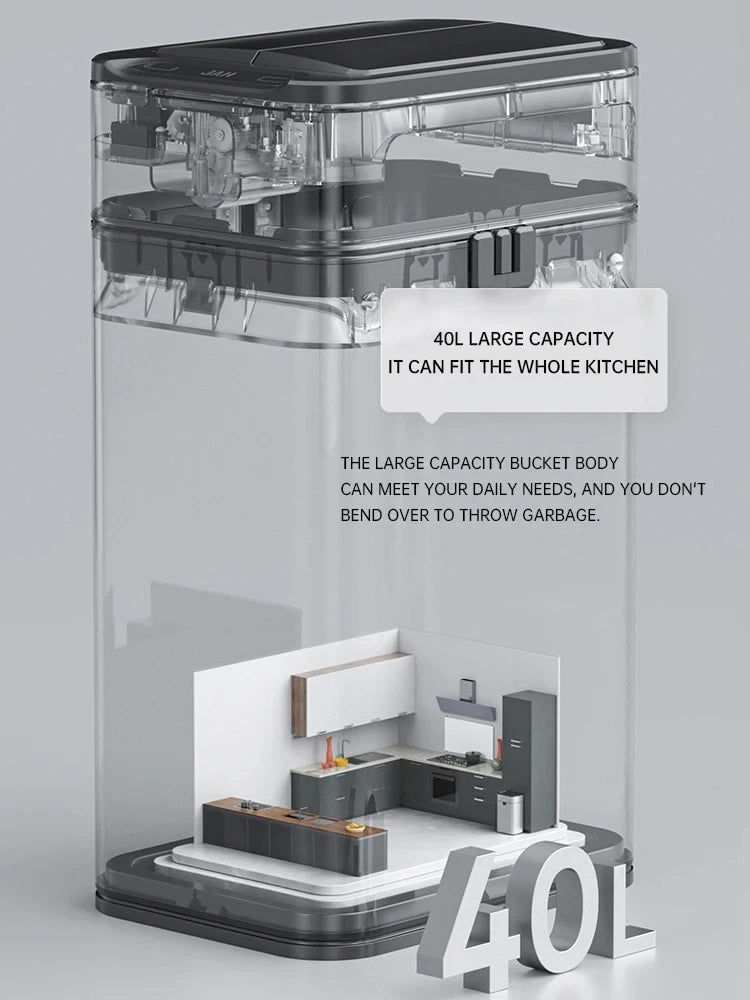 Smart Sensor Trash Can – Stainless Steel Automatic Bin 30–60L