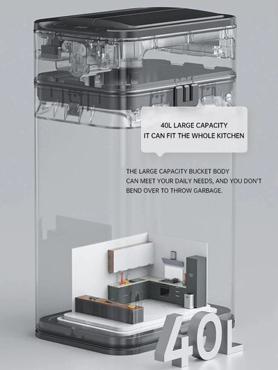 Smart Sensor Trash Can – Stainless Steel Automatic Bin 30–60L