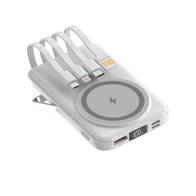 New 200000mAh Magnetic Wireless Power Bank with Phone Holder Portable Charger Fast Charging Battery for IPhone Magsafe PowerBank