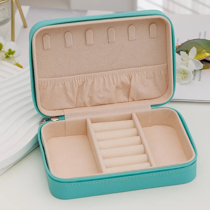 1 Pcs Portable Jewelry Storage Box Pink Home Travel Earrings Necklace Ring Jewelry Box Leather Woman Jewelry Display Box Gift