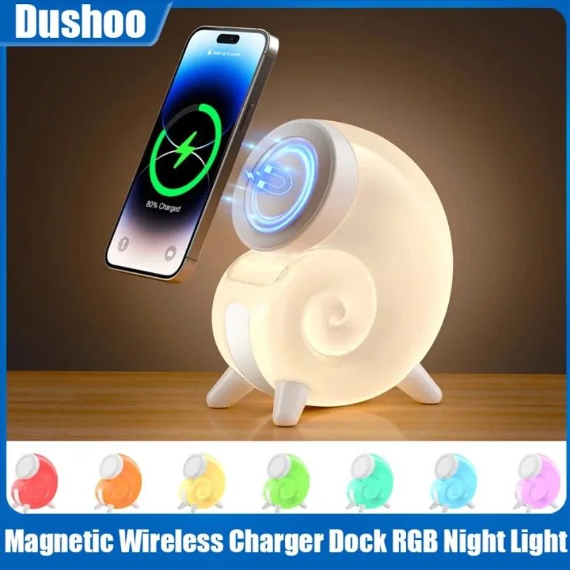 Magnetic Wireless Mobile Phone Charger Base LED Night Light Magnet Fast Charging Stand Dock for iPhone 16 15 14 13 Pro Max Mini*