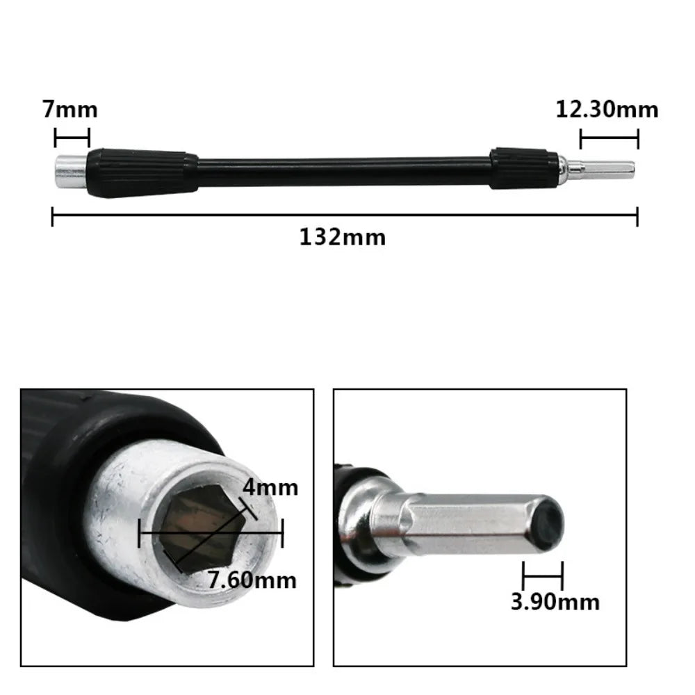 4mm Bendable Hex Drill Bit Extension – Universal Screwdriver Shaft