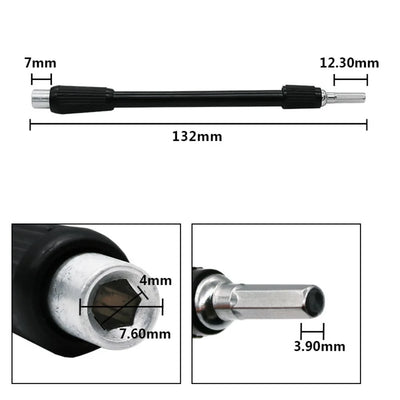 4mm Bendable Hex Drill Bit Extension – Universal Screwdriver Shaft