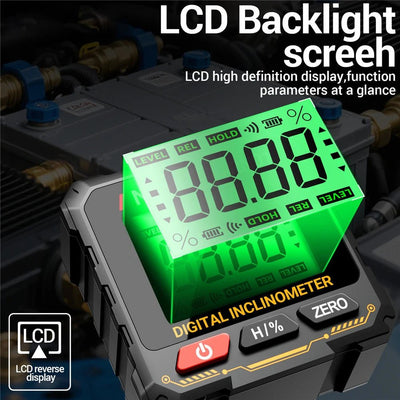 NEW Digital Level Protractor Inclinometer Professional Digital Display Angle Gauge 360 Degree Magnetic Electronic Level Laser