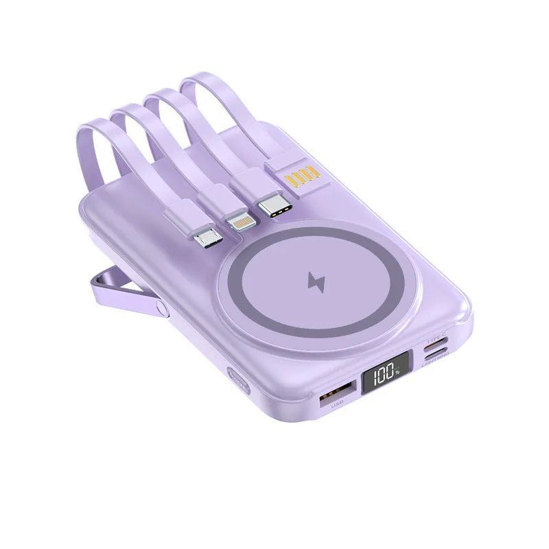 New 200000mAh Magnetic Wireless Power Bank with Phone Holder Portable Charger Fast Charging Battery for IPhone Magsafe PowerBank