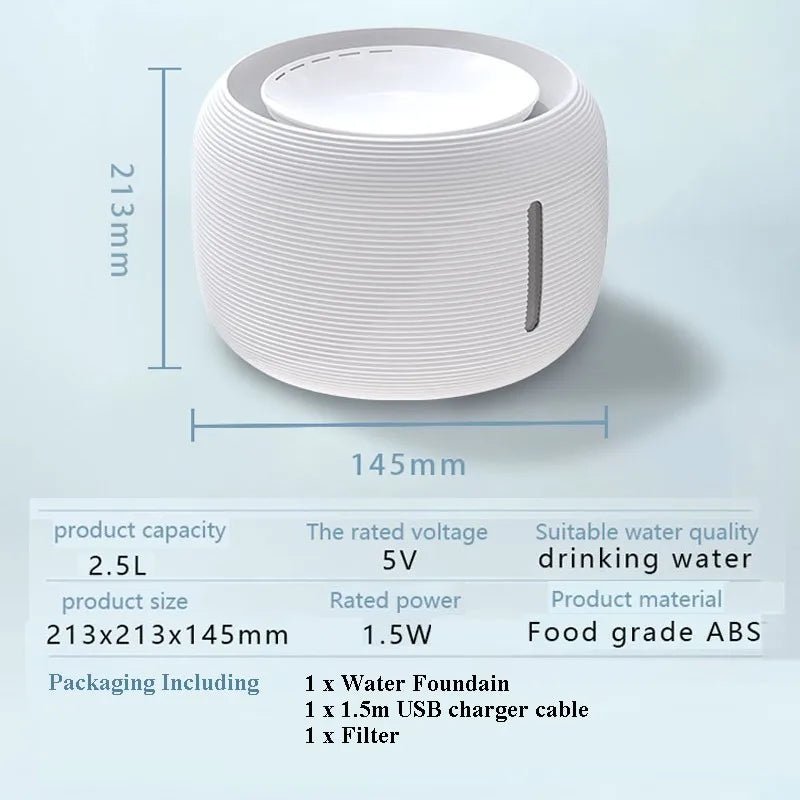 Pet Cat Water Fountain Drinking Smart Sensor Automatic Power Off Feeder Filter Drinker Mute Mini Fountain Cat  Bowl Accessories