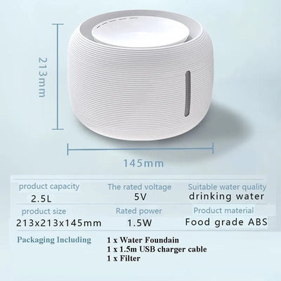 Pet Cat Water Fountain Drinking Smart Sensor Automatic Power Off Feeder Filter Drinker Mute Mini Fountain Cat  Bowl Accessories