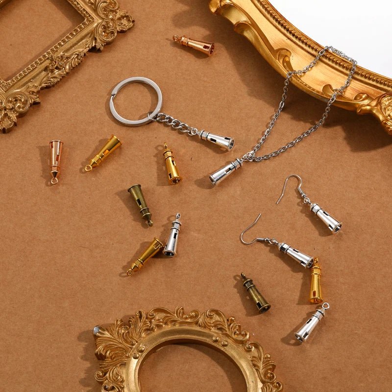 10pcs 5 Colors Lighthouse Charms – Keychain & Pendant DIY Jewelry 8x25mm