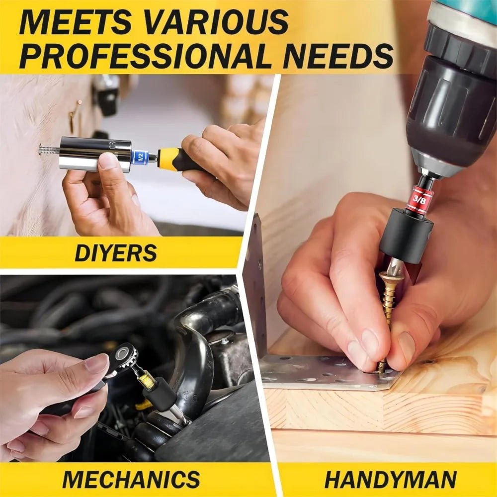 Rotatable Right Angle Drill Bit Extension – Hex Shank Attachment for Screwdrivers & Power Drills