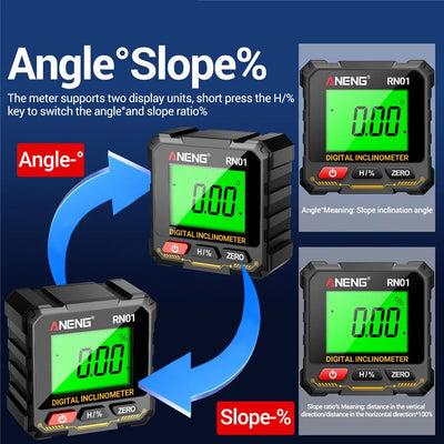 NEW Digital Level Protractor Inclinometer Professional Digital Display Angle Gauge 360 Degree Magnetic Electronic Level Laser