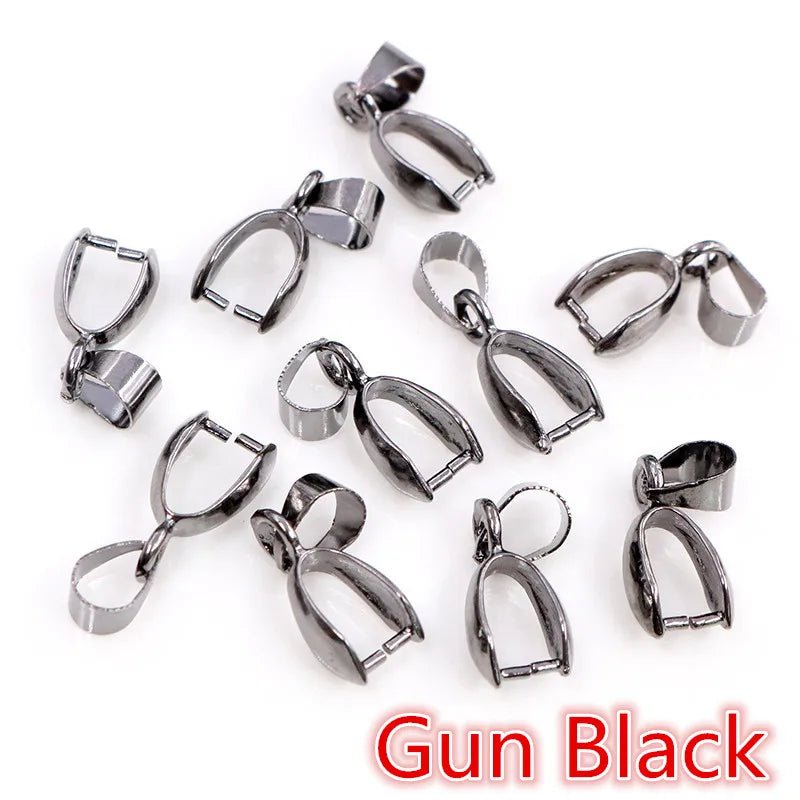50pcs/lot 5x14mm 6x17mm 8x20mm 7 Colors Pendants Clasps Clips Bails Connectors Charm Beads Necklace Jewelry Making Findings