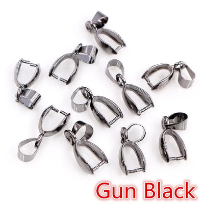 50pcs/lot 5x14mm 6x17mm 8x20mm 7 Colors Pendants Clasps Clips Bails Connectors Charm Beads Necklace Jewelry Making Findings