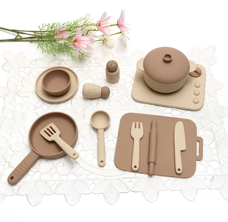 13PCS Silicone Kitchen Play Set – Pretend Cooking Toy for Kids