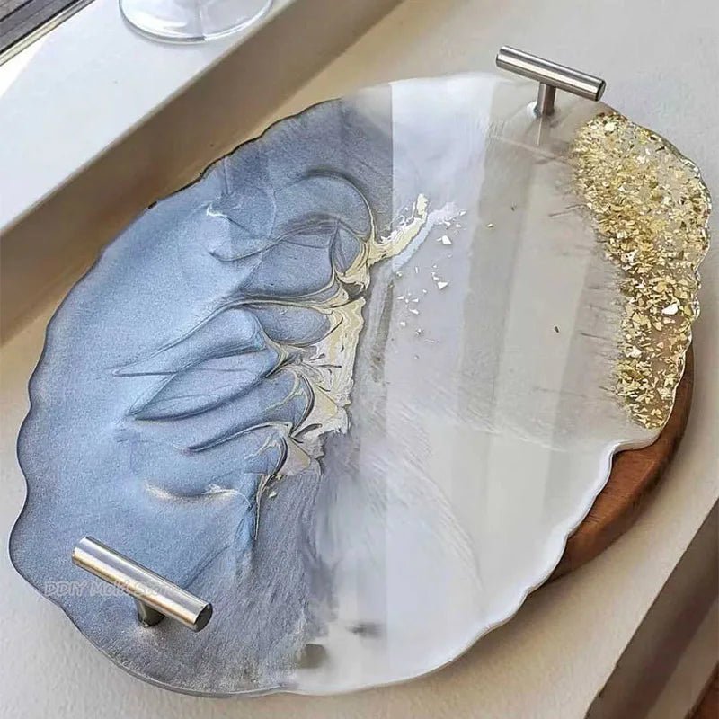 1/2pcs Large Rectangle Silicone Mold – DIY Epoxy Resin Tray for Fruit, Tea, Home Decor