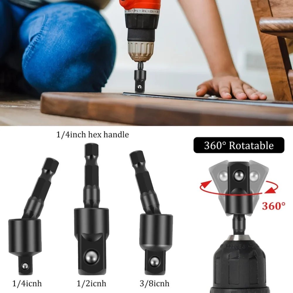 Rotatable Right Angle Drill Bit Extension – Hex Shank Attachment for Screwdrivers & Power Drills