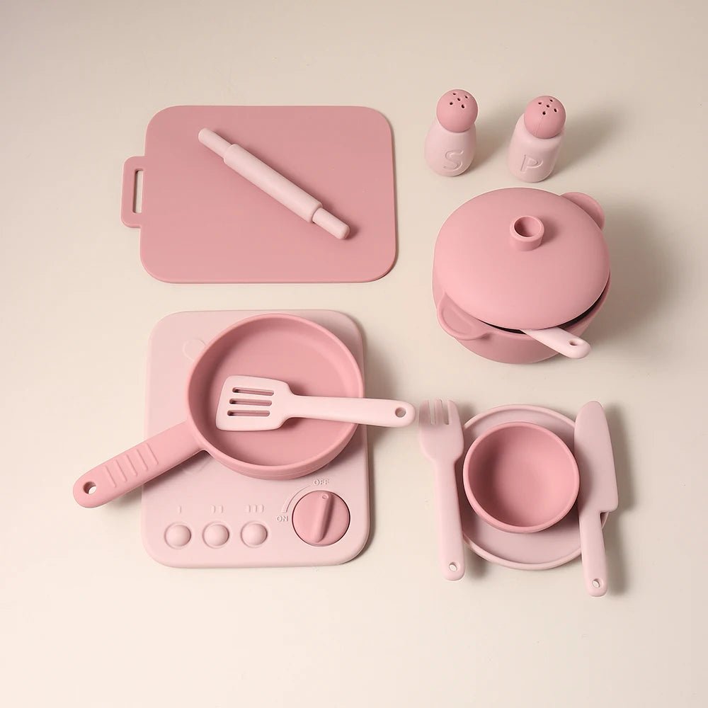 13PCS Silicone Kitchen Play Set – Pretend Cooking Toy for Kids