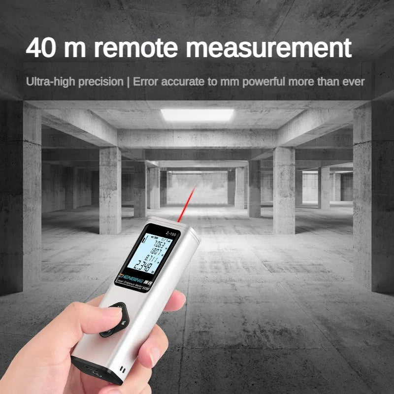 40M Smart Digital level Laser Distance Meter Range Portable USB Charging Rangefinder Mini Handheld Distance Measuring Meter