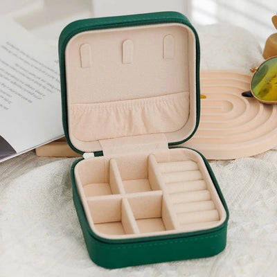 1 Pcs Portable Jewelry Storage Box Pink Home Travel Earrings Necklace Ring Jewelry Box Leather Woman Jewelry Display Box Gift