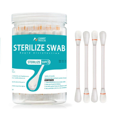 50PCS Medical Alcohol Cotton Swabs – Disposable Iodine Disinfected First Aid for Home & Travel