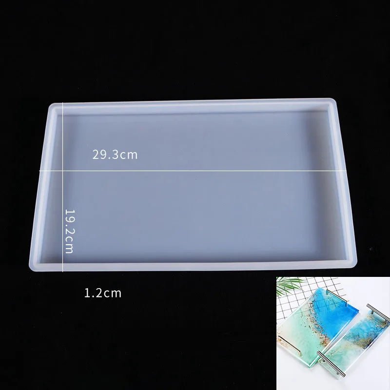 1/2pcs Large Rectangle Silicone Mold – DIY Epoxy Resin Tray for Fruit, Tea, Home Decor