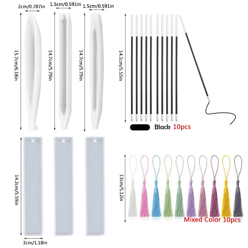 Transparent Pen & Bookmark Silicone Mold Set – DIY Resin Crafts