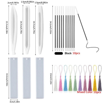 Transparent Pen & Bookmark Silicone Mold Set – DIY Resin Crafts