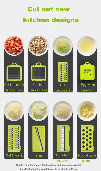 Vegetable Cutter Multifunctional Dicing Blades Slicer Shredder Fruit Peeler Potato Cheese Drain Grater Chopper Kitchen Tools